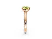 Solitaire Engagement Ring Setting for Fancy Yellow Heart-Shaped Center with Beaded Shoulders and Prong Head in Rose Gold