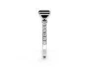 Open Basket Engagement Ring Setting for Fancy Black Asscher Cut Center with Pave Band and Prong Head in Sterling Silver