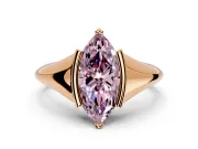Tension Engagement Ring Setting for Fancy Pink Marquise Center with Wide Tapered Band and Tension Head in Rose Gold