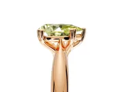 Solitaire Engagement Ring Setting for Fancy Yellow Pear-Shaped Center with Reverse Tapered Band and Prong Head in Rose Gold