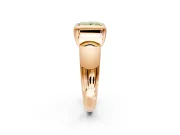 Solitaire Engagement Ring Setting for Fancy Yellow Princess Cut Center with Wide Band and Bezel Head in Rose Gold