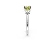 Minimalist Solitaire Engagement Ring Setting for Fancy Yellow Cushion Cut Center with Thin Band and Prong Head in Platinum