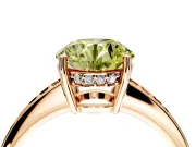 Solitaire Engagement Ring Setting for Fancy Yellow Round Cut Center with Channel-Set Accent Band and Prong Head in Rose Gold