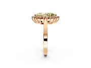 Starburst Halo Engagement Ring Setting for Fancy Yellow Marquise Center with Flat Cathedral Band and Prong Head in Rose Gold