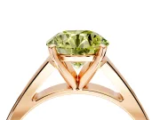 Solitaire Engagement Ring Setting for Fancy Yellow Round Cut Center with Tapered Split Shoulders and Prong Head in Rose Gold