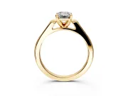 Solitaire Engagement Ring Setting for Emerald Cut Center with Channel Accents and Prong Head in Yellow Gold