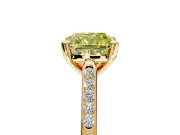 Solitaire Engagement Ring Setting for Fancy Yellow Cushion Cut Center with Channel Accents and Prong Head in Yellow Gold