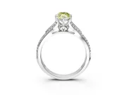 Solitaire Engagement Ring Setting for Fancy Yellow Marquise Center with Pave Rail Split Shank and Prong Head in White Gold