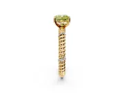 Rope Engagement Ring Setting for Fancy Yellow Cushion Cut Center with Accent Shoulders and Prong Head in Yellow Gold