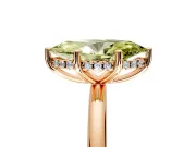 Hidden Halo Engagement Ring Setting for Fancy Yellow Marquise Center with Thin Round-Wire Band and Prong Head in Rose Gold