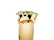 Tension Engagement Ring Setting for Fancy Yellow Pear-Shaped Center with Wide Flat Band and Tension Head in Yellow Gold