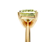 Solitaire Engagement Ring Setting for Fancy Yellow Princess Cut Center with Knife Ridge Band and Claw Prong Head in Yellow Gold