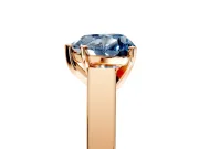 Solitaire Engagement Ring Setting for Fancy Blue Heart-Shaped Center with Tapered Split Shoulders and Prong Head in Rose Gold