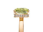 Hidden Halo Engagement Ring Setting for Fancy Yellow Radiant Cut Center with Wide Flat Plain Band and Prong Head in Rose Gold