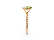 Solitaire Engagement Ring Setting for Fancy Yellow Oval Center with 2-Strand Rope Twist Band and Prong Head in Rose Gold