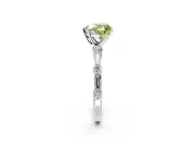 Solitaire Engagement Ring Setting for Fancy Yellow Heart-Shaped Center with Bezel Station Band and Prong Head in Platinum