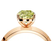 Solitaire Engagement Ring Setting for Fancy Yellow Cushion Cut Center with Wide Knife Ridge Band and Prong Head in Rose Gold