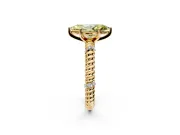 Rope Engagement Ring Setting for Fancy Yellow Marquise Center with Accent Shoulders and Prong Head in Yellow Gold