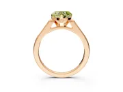 Solitaire Engagement Ring Setting for Fancy Yellow Heart-Shaped Center with Channel Accents and Prong Head in Rose Gold