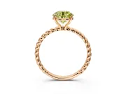 Solitaire Engagement Ring Setting for Fancy Yellow Round Cut Center with Plain Twisted Rope Band and Prong Head in Rose Gold