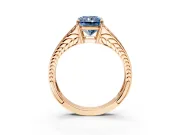 Split Shank Engagement Ring Setting for Fancy Blue Radiant Cut Center with Pave Split Shank and Prong Head in Rose Gold