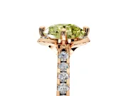 Floral Engagement Ring Setting for Fancy Yellow Round Cut Center with Pave Band and Floral Prong Head in Rose Gold