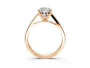 Solitaire Engagement Ring Setting for Cushion Cut Center with Tapered Split Shoulders and Prong Head in Rose Gold