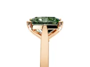Solitaire Engagement Ring Setting for Fancy Green Radiant Cut Center with Tapered Shoulders and Prong Head in Rose Gold