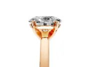 Solitaire Engagement Ring Setting for Oval Center with Basket Rail and Prong Head in Rose Gold