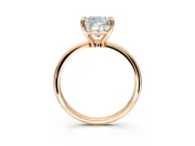 Minimalist Solitaire Engagement Ring Setting for Cushion Cut Center with Thin Band and Prong Head in Rose Gold