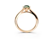 Solitaire Engagement Ring Setting for Fancy Green Marquise Center with Narrow Cathedral Band and Prong Head in Rose Gold