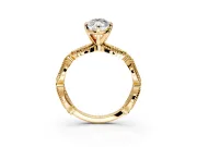 Solitaire Engagement Ring Setting for Marquise Center with Marquise Panel Band and Prong Head in Yellow Gold