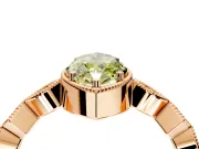 Milgrain Bezel Engagement Ring Setting for Fancy Yellow Marquise Center with Marquise Stations and Bezel Head in Rose Gold