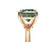 Minimalist Solitaire Engagement Ring Setting for Fancy Green Princess Cut Center with Thin Band and Prong Head in Rose Gold