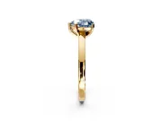 Solitaire Engagement Ring Setting for Fancy Blue Heart-Shaped Center with Basket Rail and Prong Head in Yellow Gold