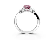 Solitaire Engagement Ring Setting for Fancy Pink Radiant Cut Center with Marquise Flower Shoulders and Prong Head in White Gold