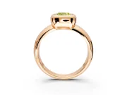 Solitaire Engagement Ring Setting for Fancy Yellow Cushion Cut Center with Wide Band and Bezel Head in Rose Gold