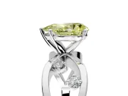 Solitaire Engagement Ring Setting for Fancy Yellow Pear-Shaped Center with Criss-Cross Accent Band and Prong Head in White Gold