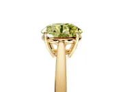 Solitaire Engagement Ring Setting for Fancy Yellow Round Cut Center with Open Cathedral Shoulders and Prong Head in Yellow Gold