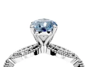 Solitaire Engagement Ring Setting for Fancy Blue Pear-Shaped Center with Marquise Panel Band and Prong Head in Platinum
