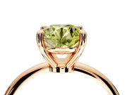 Minimalist Solitaire Engagement Ring Setting for Fancy Yellow Round Cut Center with Thin Band and Prong Head in Rose Gold