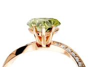 Side Accent Engagement Ring Setting for Fancy Yellow Heart-Shaped Center with Accent Shoulders and Prong Head in Rose Gold