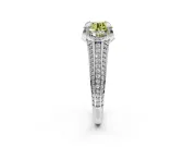Solitaire Engagement Ring Setting for Fancy Yellow Round Cut Center with Accented Split Shank and Prong Head in Sterling Silver