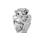 Halo Engagement Ring Setting for Heart-Shaped Center with Marquise and Pave Bypass Band and Prong Head in Sterling Silver