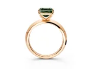 Solitaire Engagement Ring Setting for Fancy Green Asscher Cut Center with Wide Knife Ridge Band and Prong Head in Rose Gold