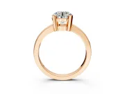 Solitaire Engagement Ring Setting for Round Cut Center with Plain Band and Flat Tab Prong Head in Rose Gold