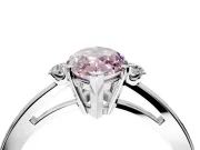 3 Stone Engagement Ring Setting for Fancy Pink Marquise Center with Low-Set Round Cut Accents and Prong Head in Platinum