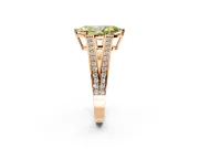 Split Shank Engagement Ring Setting for Fancy Yellow Marquise Center with Pave Split Shank and Prong Head in Rose Gold