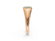 Tension Engagement Ring Setting for Fancy Green Princess Cut Center with Wide Tapered Band and Tension Head in Rose Gold