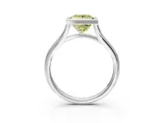 Solitaire Engagement Ring Setting for Fancy Yellow Princess Cut Center with V Split Shank and Bezel Head in Platinum
